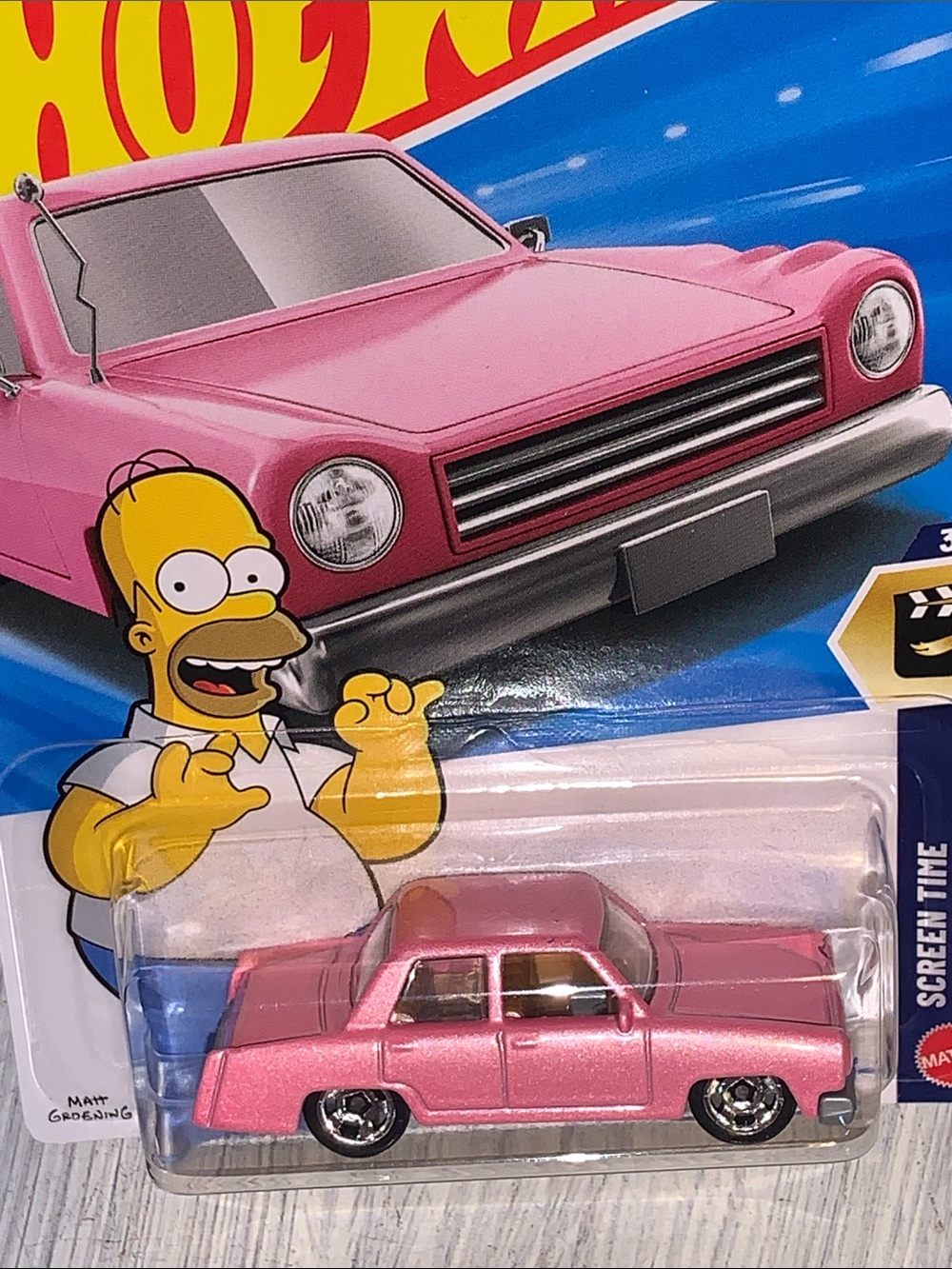 Hot Wheels The Simpsons Pink Sedan Toy Car
